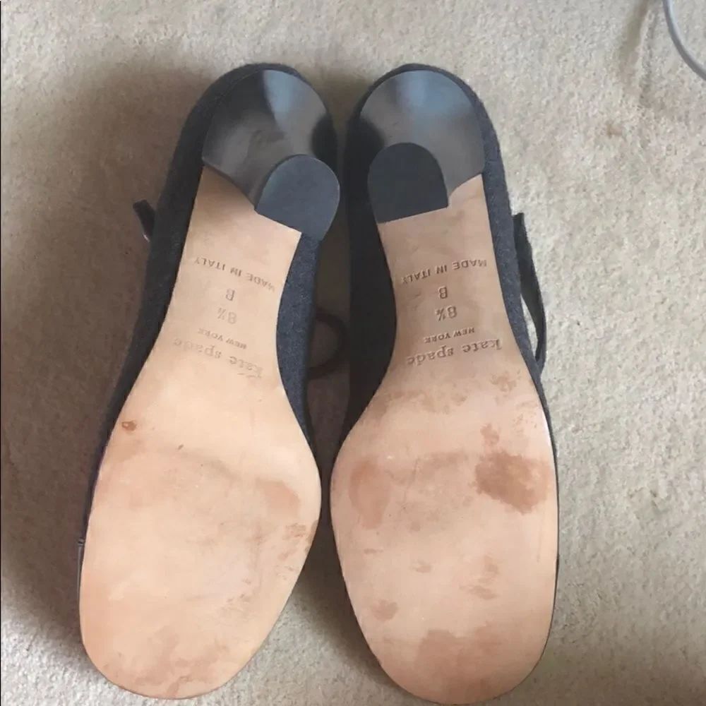 Like New Kate Spade Wool Round Toe Heels 8.5 - Picture 5 of 8